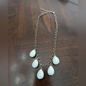 Unique Reversible Black & Cream Stone Bib Necklace